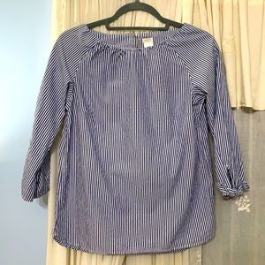 Little girl’s JCrew Factory striped cotton blouse.